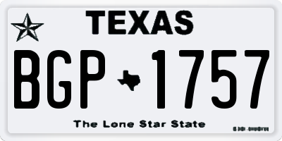 TX license plate BGP1757