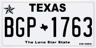TX license plate BGP1763