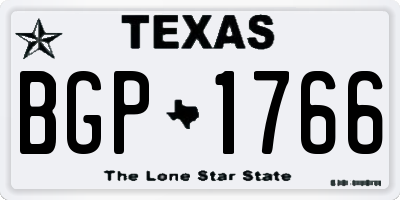 TX license plate BGP1766
