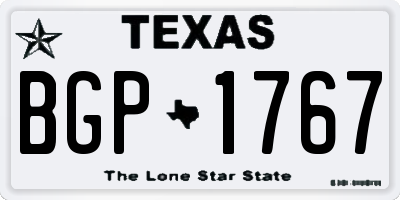 TX license plate BGP1767