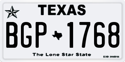 TX license plate BGP1768