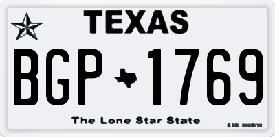 TX license plate BGP1769