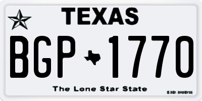 TX license plate BGP1770