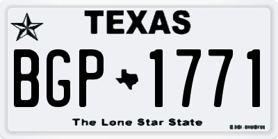 TX license plate BGP1771