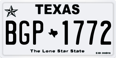 TX license plate BGP1772