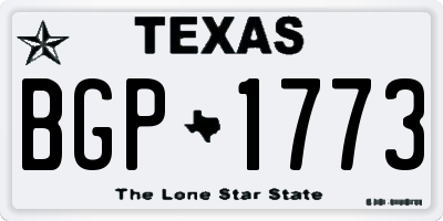 TX license plate BGP1773