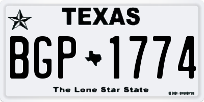 TX license plate BGP1774