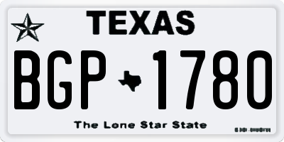 TX license plate BGP1780