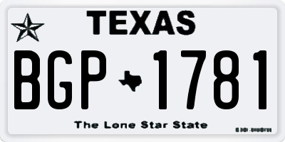 TX license plate BGP1781