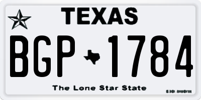 TX license plate BGP1784