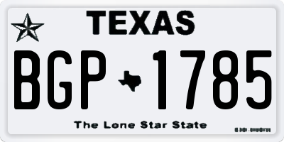 TX license plate BGP1785