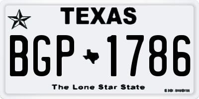 TX license plate BGP1786