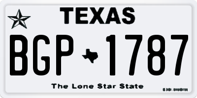 TX license plate BGP1787