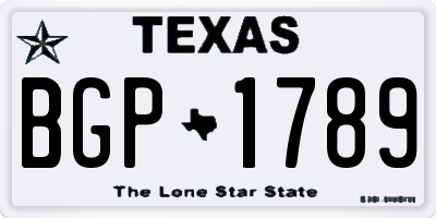 TX license plate BGP1789