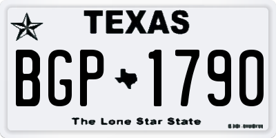 TX license plate BGP1790