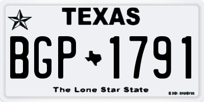TX license plate BGP1791
