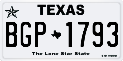 TX license plate BGP1793