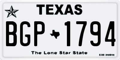 TX license plate BGP1794