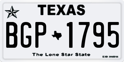 TX license plate BGP1795