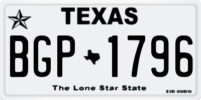 TX license plate BGP1796