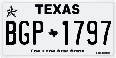 TX license plate BGP1797