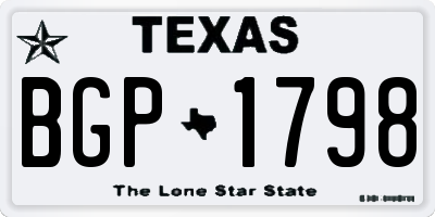 TX license plate BGP1798
