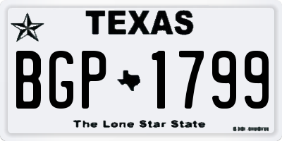 TX license plate BGP1799