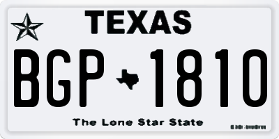 TX license plate BGP1810