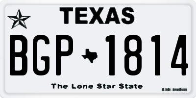 TX license plate BGP1814
