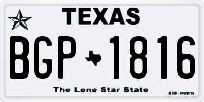 TX license plate BGP1816