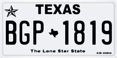 TX license plate BGP1819