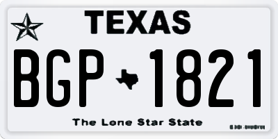 TX license plate BGP1821
