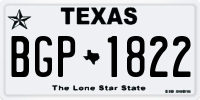 TX license plate BGP1822
