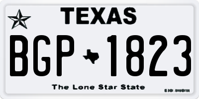 TX license plate BGP1823