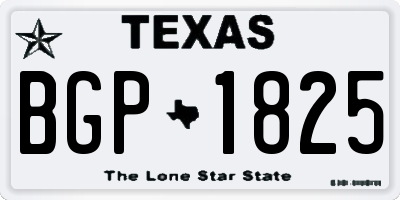 TX license plate BGP1825