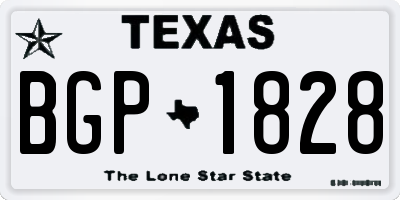 TX license plate BGP1828