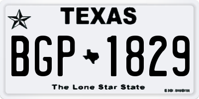 TX license plate BGP1829