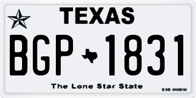 TX license plate BGP1831