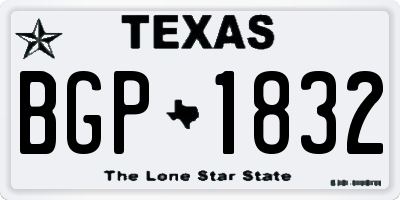 TX license plate BGP1832