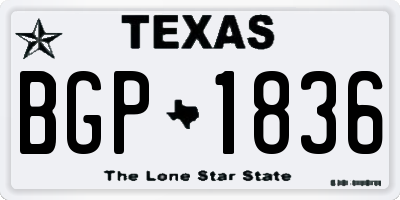 TX license plate BGP1836
