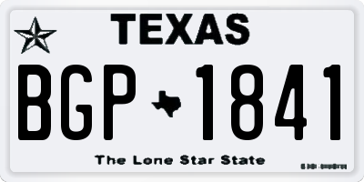 TX license plate BGP1841