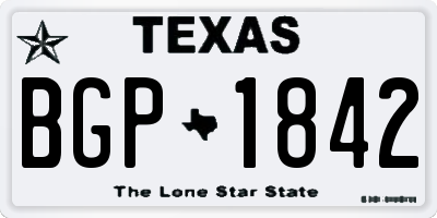TX license plate BGP1842