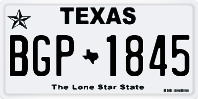 TX license plate BGP1845