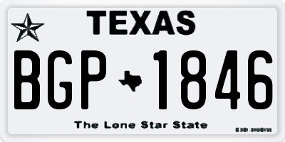 TX license plate BGP1846