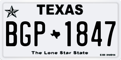 TX license plate BGP1847