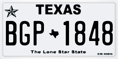 TX license plate BGP1848