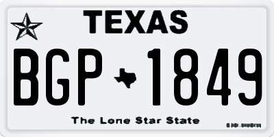 TX license plate BGP1849