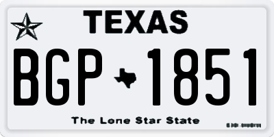 TX license plate BGP1851