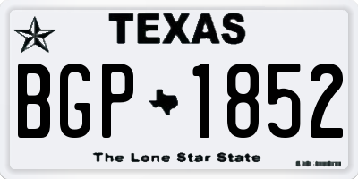 TX license plate BGP1852