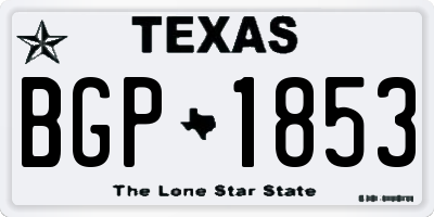 TX license plate BGP1853